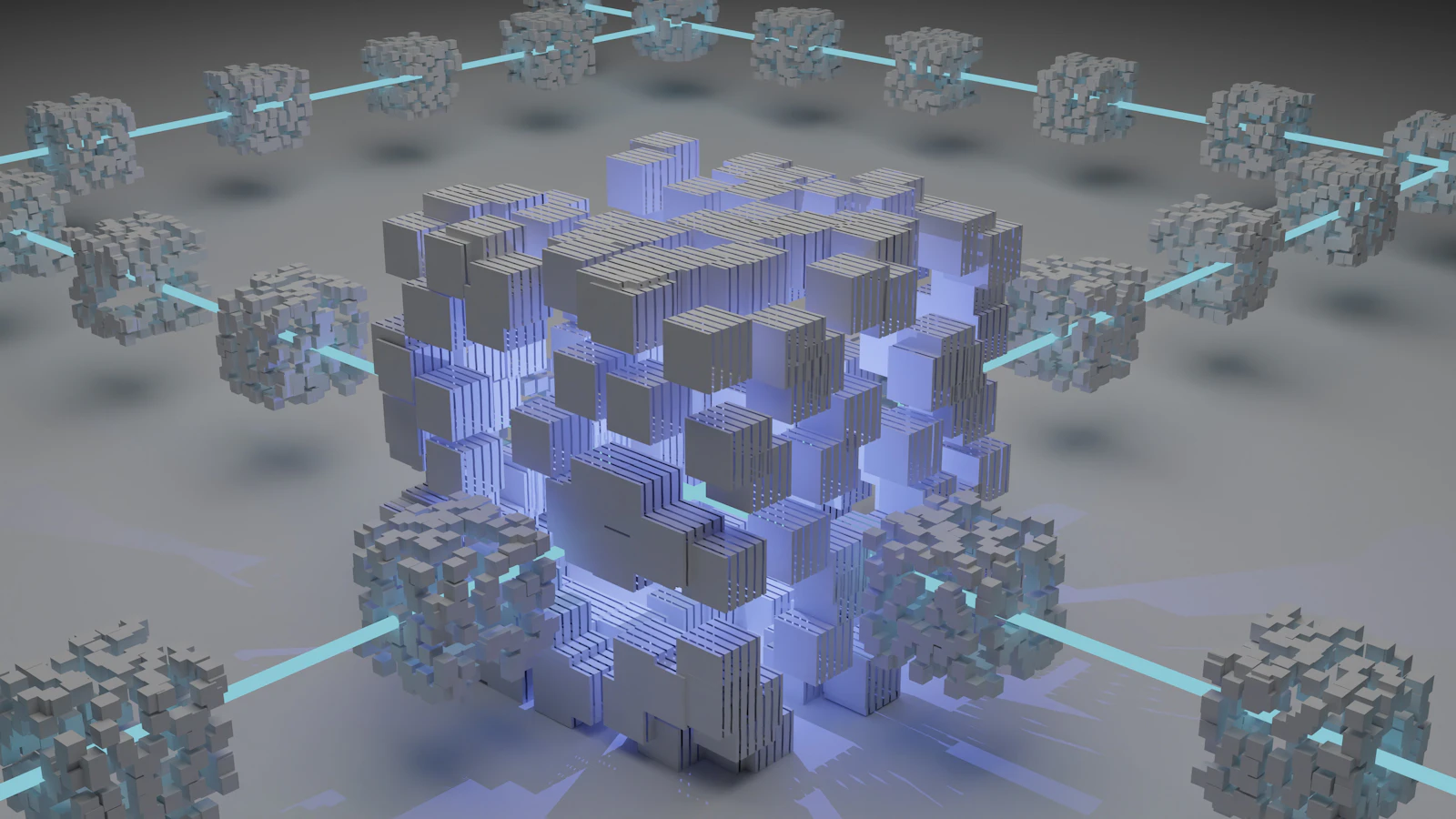 Visualización abstracta de red blockchain