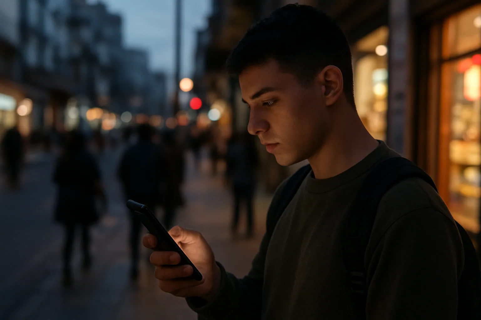 Una persona mira el feed de una red social en su celular mientras aparecen videos cortos, tendencias y publicaciones de cuentas desconocidas.