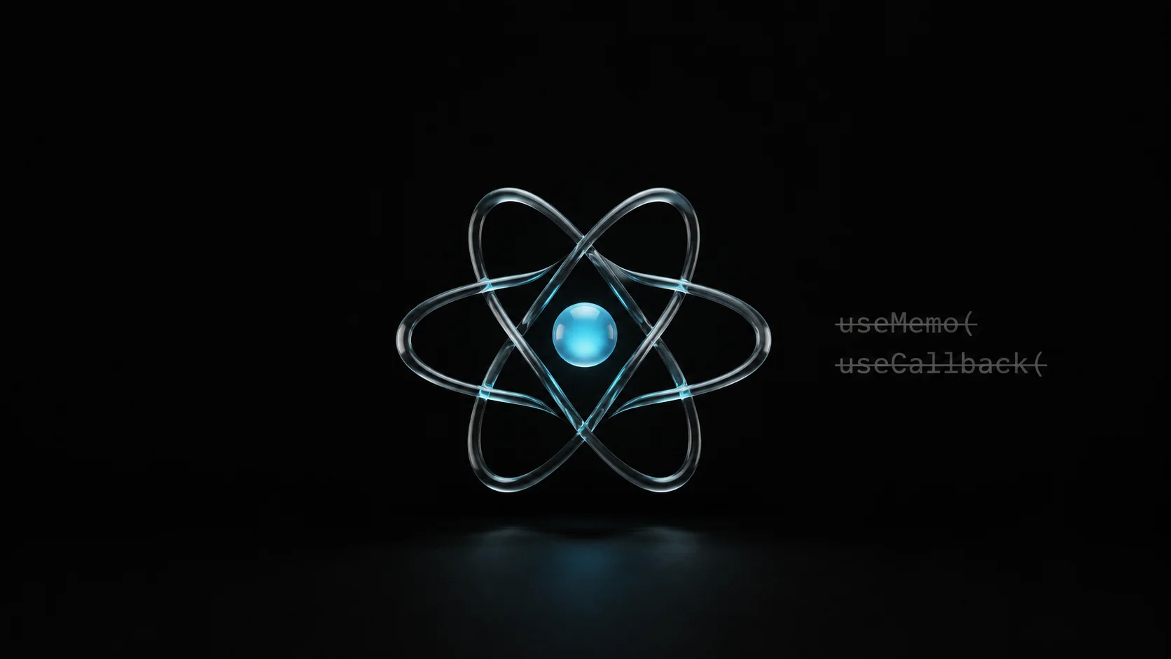 Logo de React rodeado de líneas de código con anotaciones de compilación
